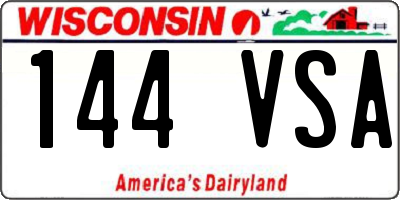 WI license plate 144VSA