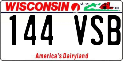 WI license plate 144VSB