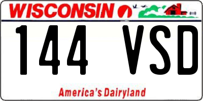 WI license plate 144VSD