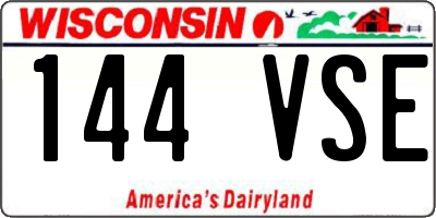 WI license plate 144VSE
