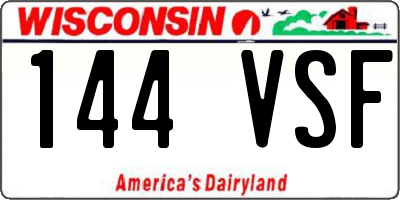 WI license plate 144VSF