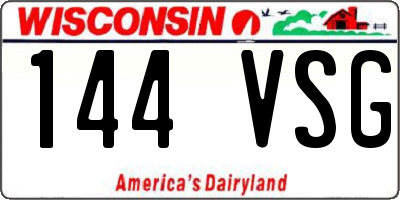 WI license plate 144VSG