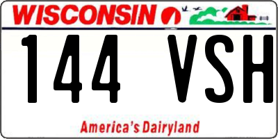 WI license plate 144VSH