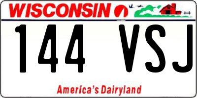 WI license plate 144VSJ