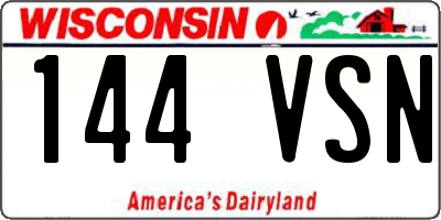 WI license plate 144VSN