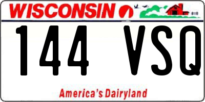 WI license plate 144VSQ