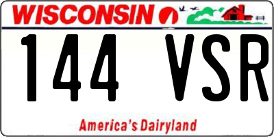 WI license plate 144VSR