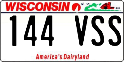 WI license plate 144VSS