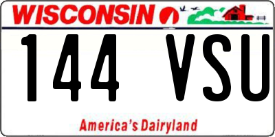 WI license plate 144VSU