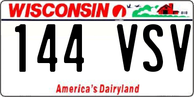 WI license plate 144VSV