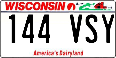 WI license plate 144VSY