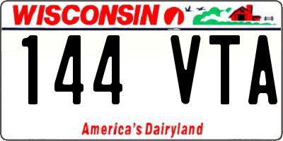 WI license plate 144VTA