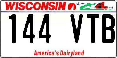 WI license plate 144VTB