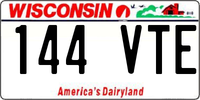 WI license plate 144VTE