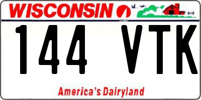 WI license plate 144VTK