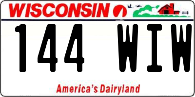WI license plate 144WIW