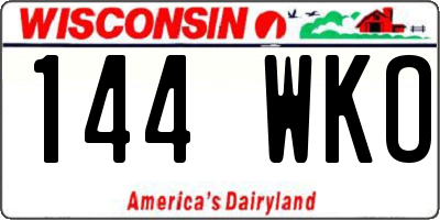 WI license plate 144WKO
