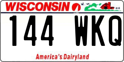 WI license plate 144WKQ