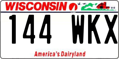 WI license plate 144WKX