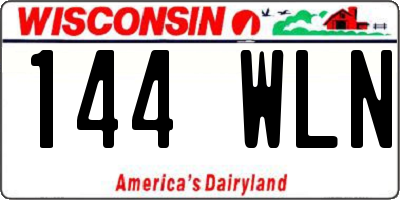 WI license plate 144WLN