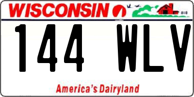 WI license plate 144WLV