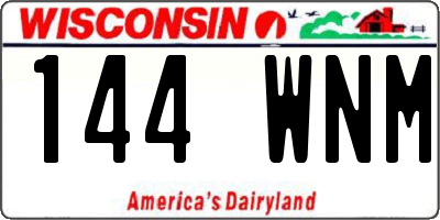 WI license plate 144WNM