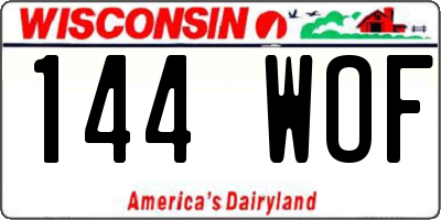 WI license plate 144WOF