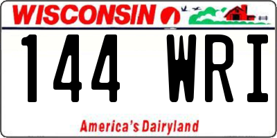 WI license plate 144WRI