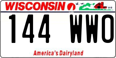 WI license plate 144WWO