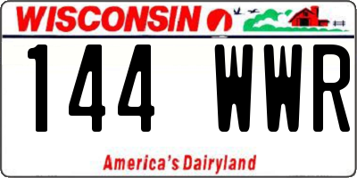 WI license plate 144WWR