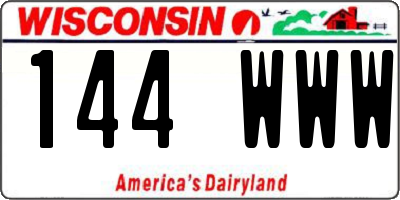 WI license plate 144WWW