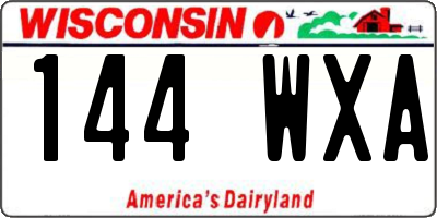 WI license plate 144WXA