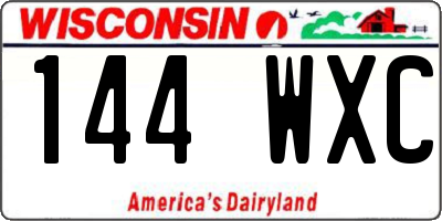 WI license plate 144WXC