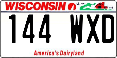 WI license plate 144WXD