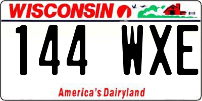 WI license plate 144WXE