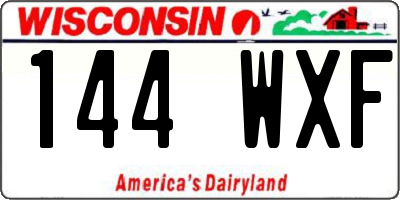 WI license plate 144WXF