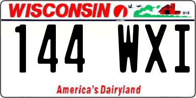 WI license plate 144WXI