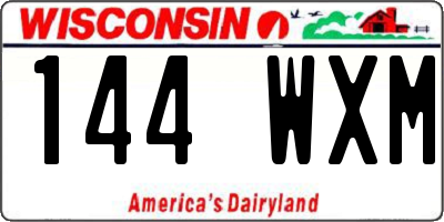 WI license plate 144WXM