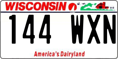 WI license plate 144WXN