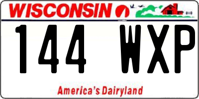 WI license plate 144WXP