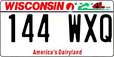 WI license plate 144WXQ