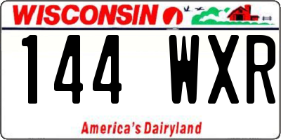 WI license plate 144WXR