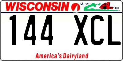 WI license plate 144XCL