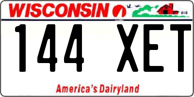 WI license plate 144XET