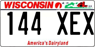 WI license plate 144XEX