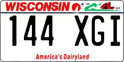 WI license plate 144XGI