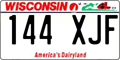 WI license plate 144XJF