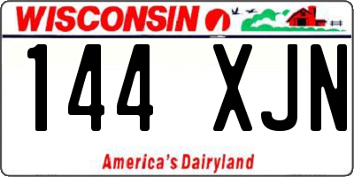 WI license plate 144XJN