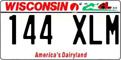 WI license plate 144XLM