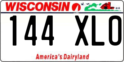 WI license plate 144XLO
